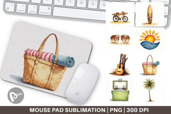 70s Endless Summer Watercolor Mouse Pad
