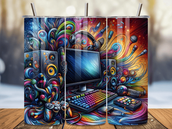 Abstract Colorful Gaming Tumbler