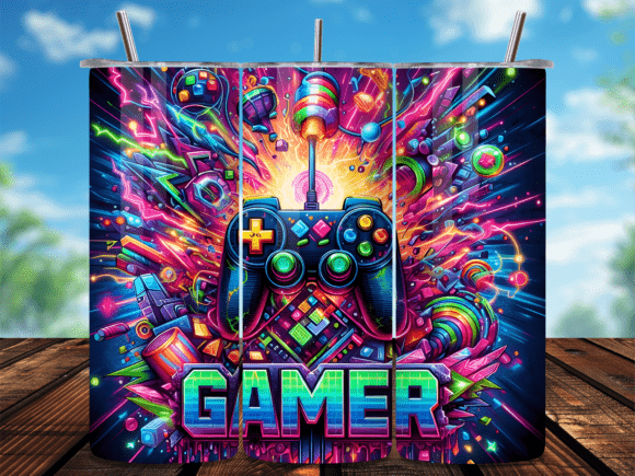 Abstract Retro Gaming Gear Tumbler Wrap: A Strategic Tool for Creative and Business Success