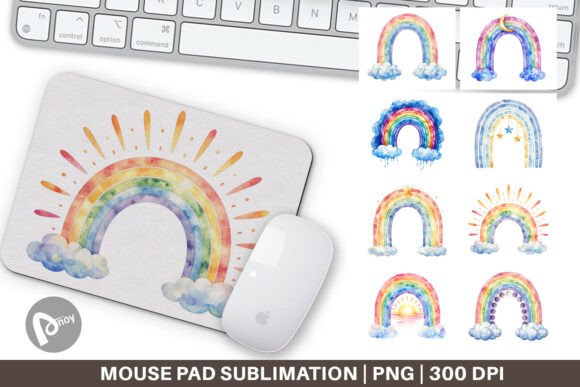 Celestial Boho Moon Rainbow Mouse Pad: A Stylish and Functional Addition to Your Workspace