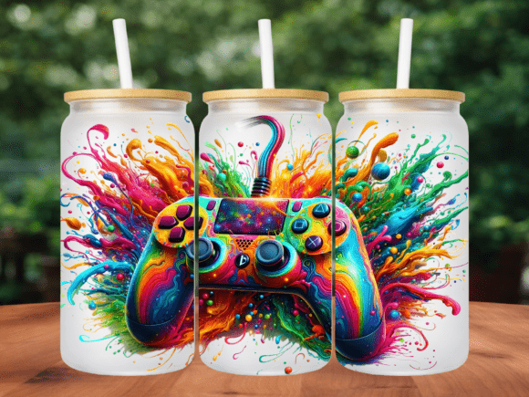 Colorful Tie Dye Gaming 16oz Tumbler PNG: A Versatile Design for Every Need