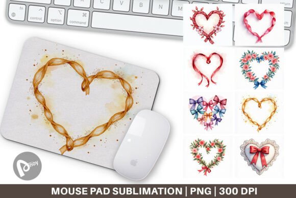 Coquette Ribbon Heart Mouse Pad: A Stylish and Functional Addition to Your Workspace