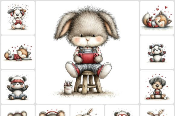 Cute Gaming Animals Clipart 40 JPG: A Creative Resource for Designers and Enthusiasts