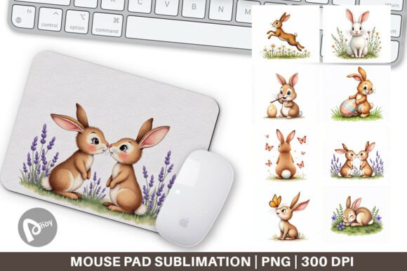 Easter Bunny Watercolor Mouse Pad: A Creative Addition to Your Workspace