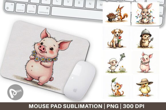 Enhance Your Workspace with the Sketchy Spring Animals Mouse Pad