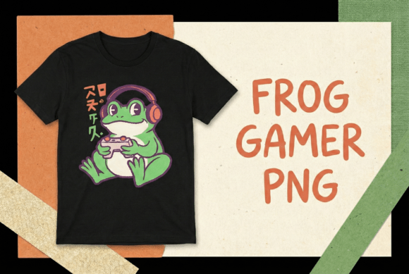 Frog Gamer PNG Cartoon Gaming Frog