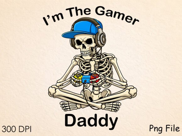 Gamer Daddy Skull Gaming Design, PNG: A Versatile Asset for Modern Creators