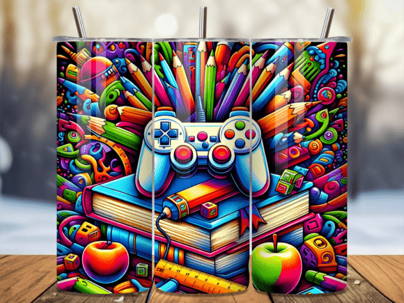 Gaming Controller School Tumbler Wrap