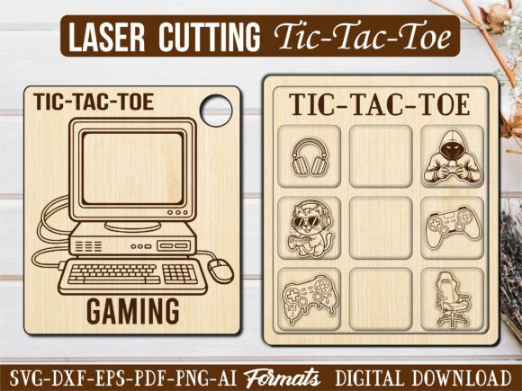 Gaming Pc Mouse Tic Tac Toe Puzzle Game: A Creative and Practical Laser-Cut Solution