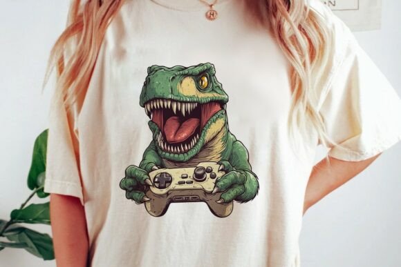 Gaming T-Rex Dinosaur Controller Png: A Versatile Design for Creative Projects