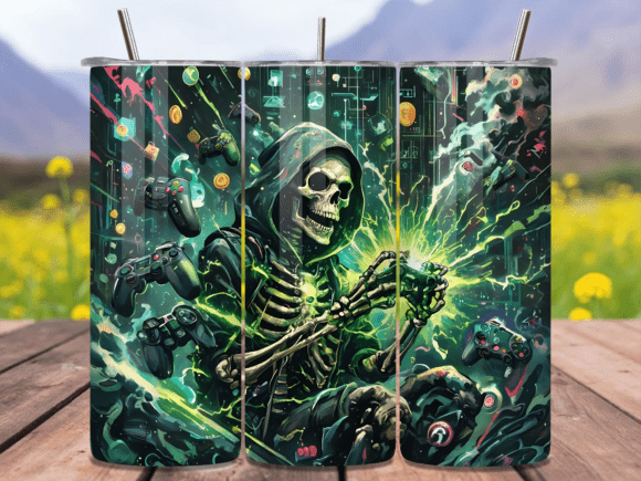 Grim Reaper Gaming Green Tumbler Wrap: A Versatile Design for Creative Projects