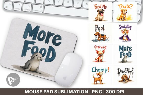 Hangry Dog Watercolor Mouse Pad