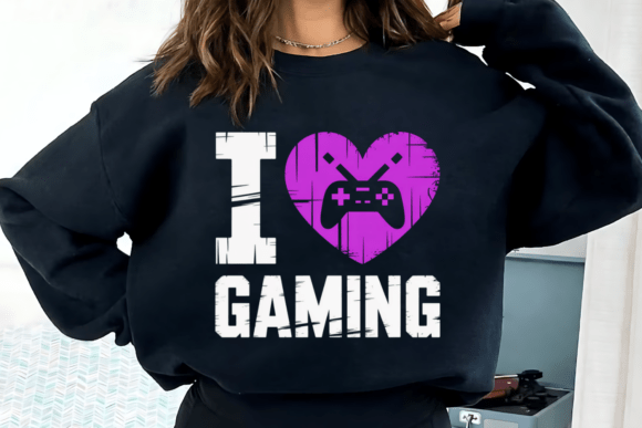 I Love Gaming PNG Gamer Sublimation PNG