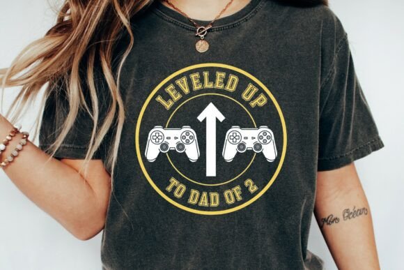 Leveled Up to Dad of 2 Gaming Png