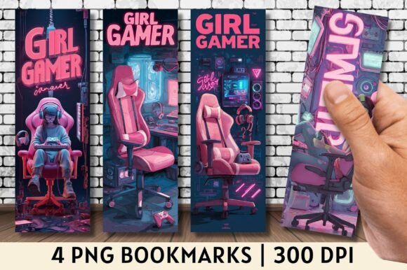 Neon Gaming Room Girl Gamer Bookmarks: A Must-Have for Book Lovers and Gamers
