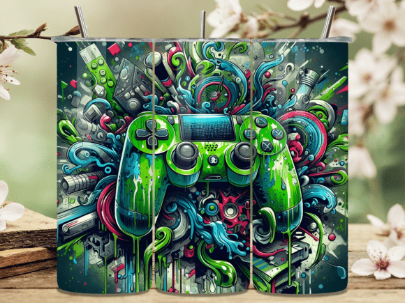 Neon Green Controller Gaming Tumbler: A Must-Have for Gamers and Crafters