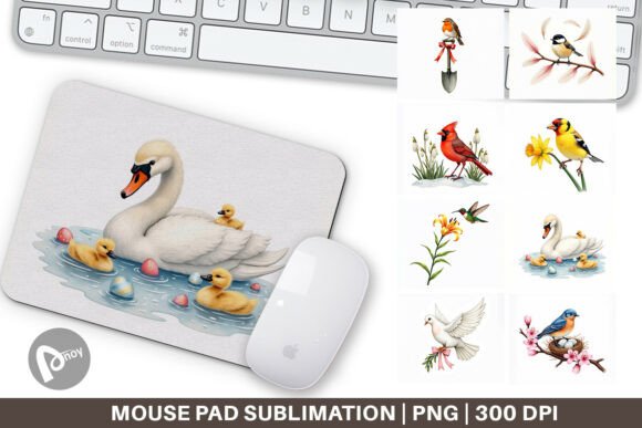Pastel Birds Mouse Pad: A Stylish and Functional Addition to Your Workspace