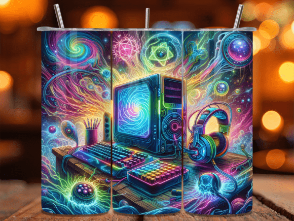 PC Gaming Station Nebula Tumbler Wrap