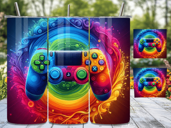 Rainbow Abstract Gaming Gear Tumbler