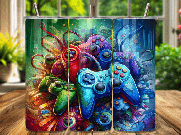 Retro Abstract Gaming Tumbler Wrap: A Creative Solution for Custom Tumbler Design