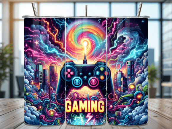 Retro Arcade City Gaming Tumbler Wrap: A Stylish and Practical Solution for 20-Oz Skinny Tumblers