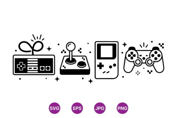 Retro Gaming Controller SVG Set
