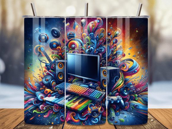 Retro Gaming Music Mix PC Tumbler Wrap