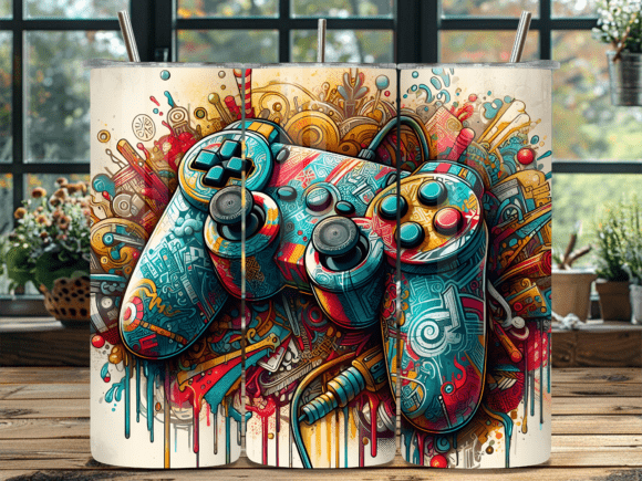 Retro Graffiti Gaming Tumbler Wrap: A Stylish and Practical Solution for Customized Drinkware
