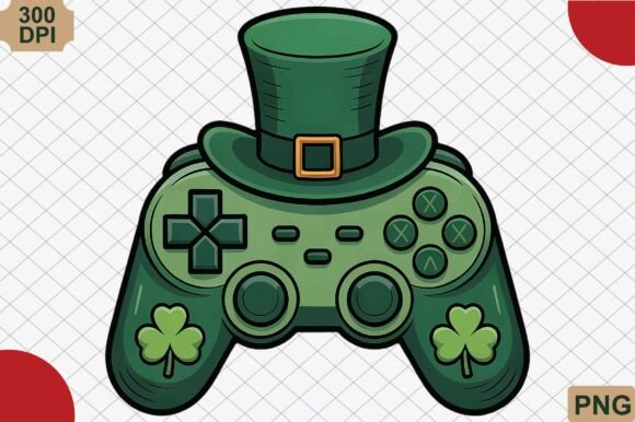 St. Patrick’s Day Gaming Controller PNG: A Lucky Twist for Gamers and Creators