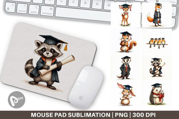 Vintage Woodland Grad Mouse Pad