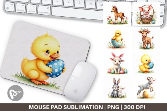 Watercolor Easter Animals Mouse Pad PNG: A Creative Way to Elevate Your Workspace